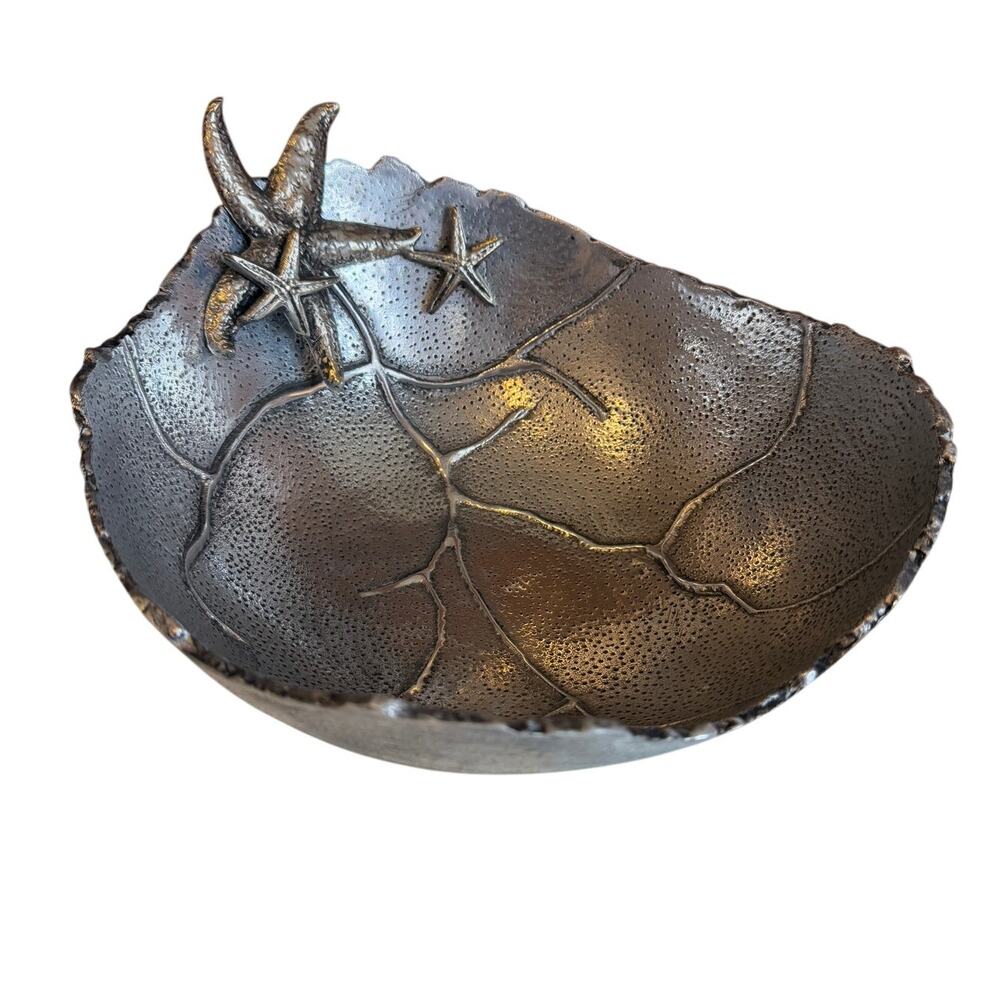 Large Starfish Sea Themed Metal Serving Bowl
